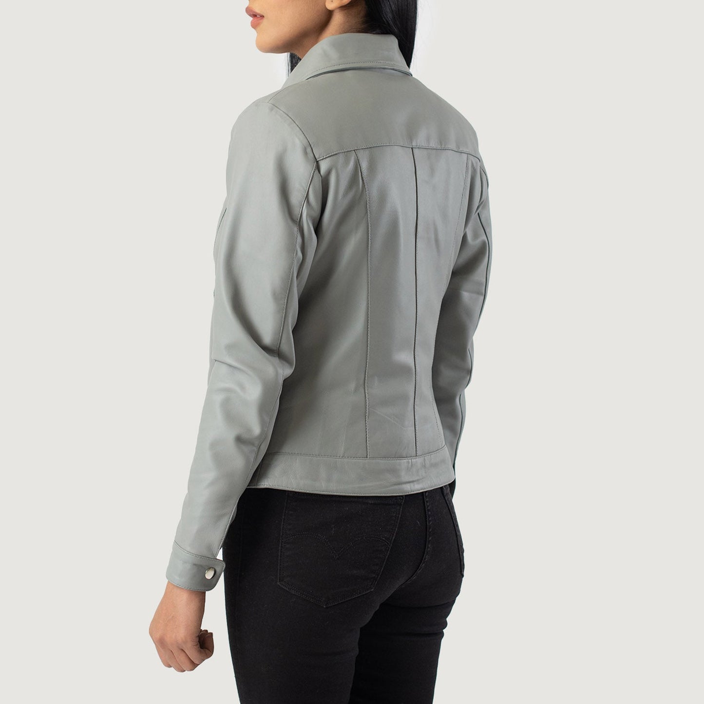 Classic Grey Leather Jacket
