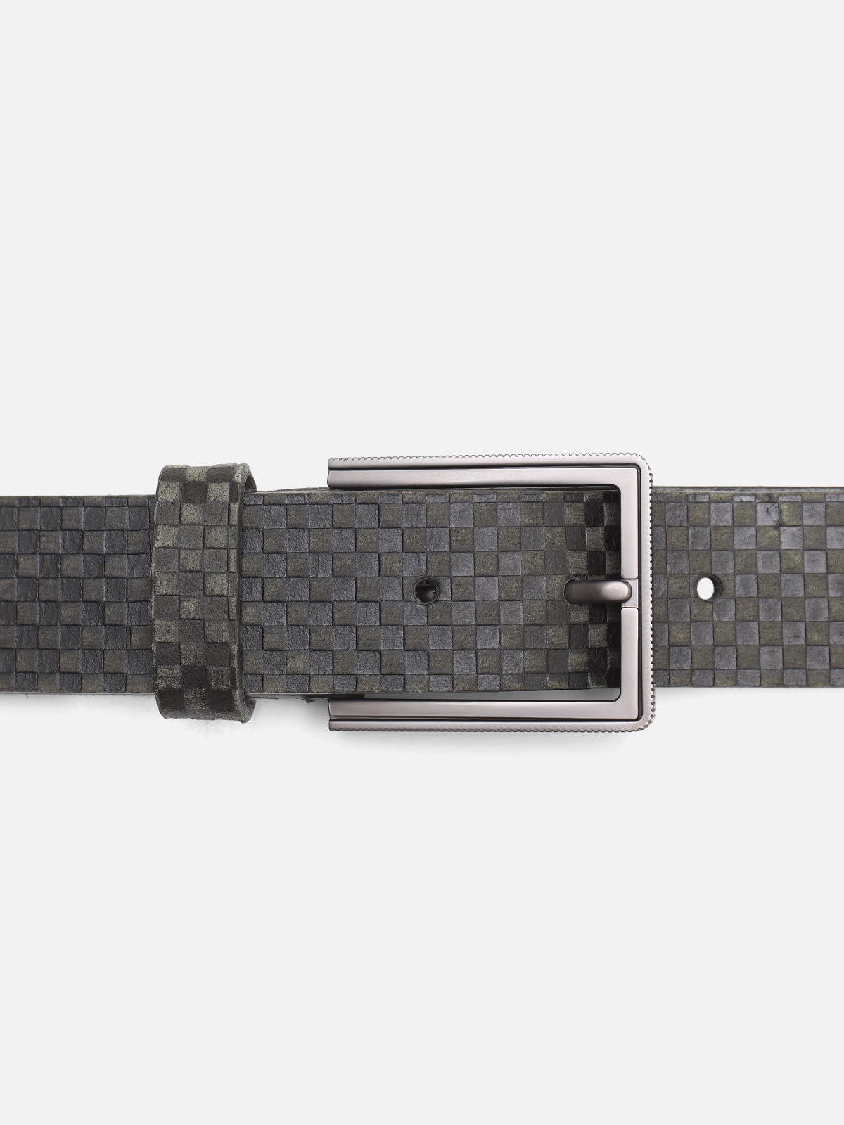 Dark Green Leather Belt