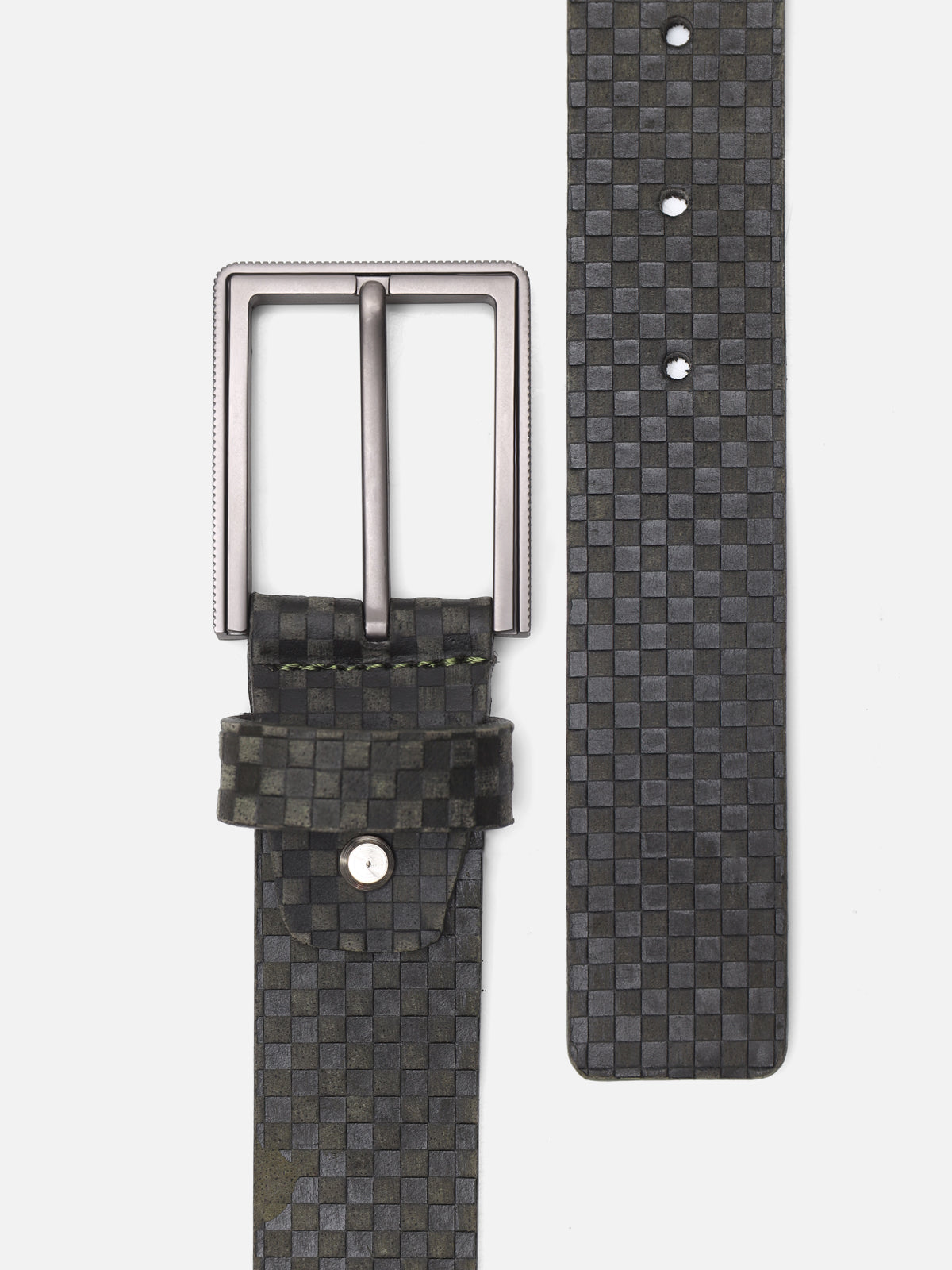 Dark Green Leather Belt