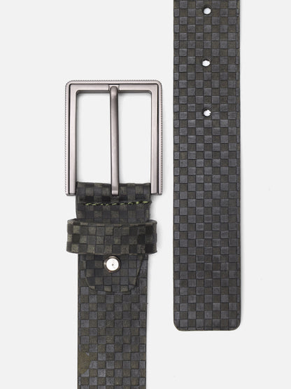 Dark Green Leather Belt