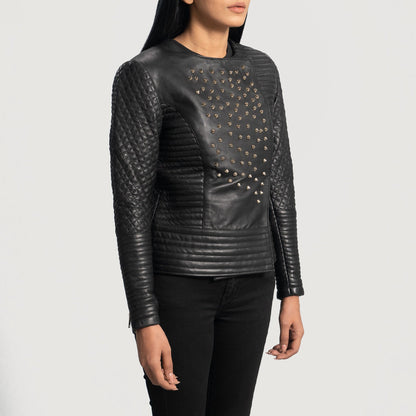 Studded Black Leather Jacket