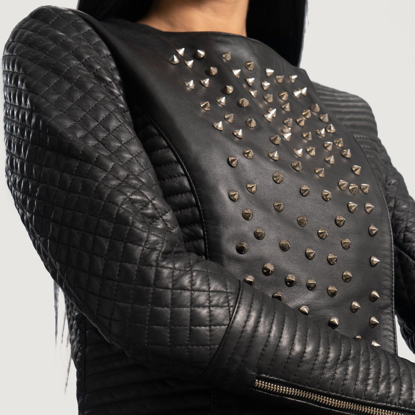 Studded Black Leather Jacket
