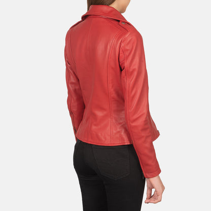 Red Leather Biker Jacket