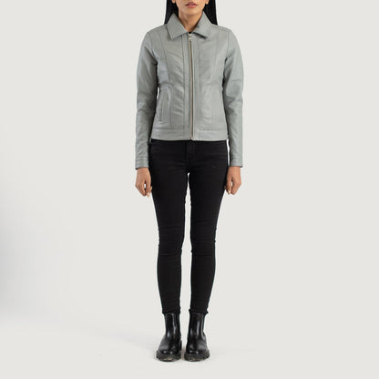 Classic Grey Leather Jacket