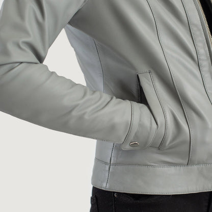 Classic Grey Leather Jacket
